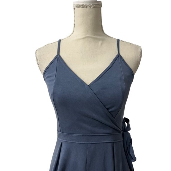Vintage Abercrombie & Fitch Y2K Blue Faux Wrap Spaghetti Strap Romper Size S - Picture 3 of 10